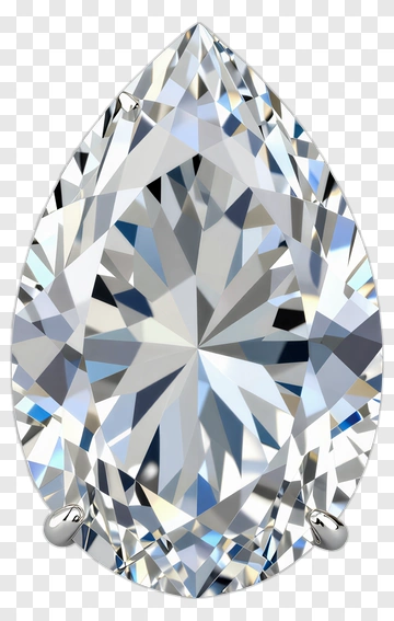 Teardrop Diamond With Facets PNG