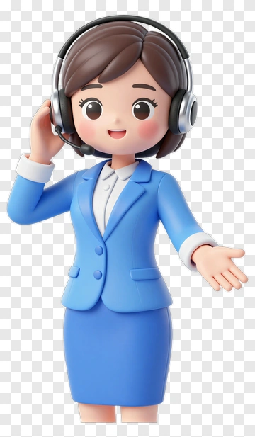 3D Female Customer Service Representative PNG