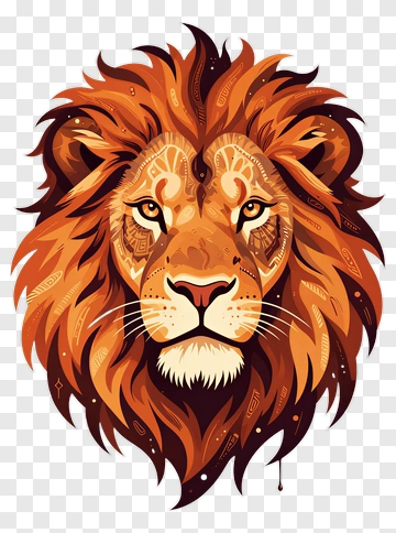 Cartoon Lion Head PNG