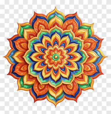 Colorful Mandala Design PNG