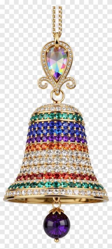 Colorful Decorative Bell Pendant PNG