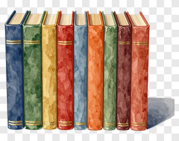 Colorful Stack Of Books PNG