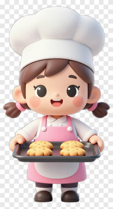 Cartoon Chef Holding A Tray Of Cookies PNG