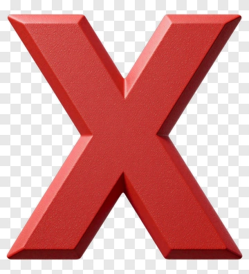 Red 3D X Symbol PNG
