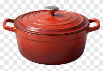 Red Cooking Pot With Lid PNG