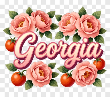 Georgia Floral Design With Roses And Oranges PNG