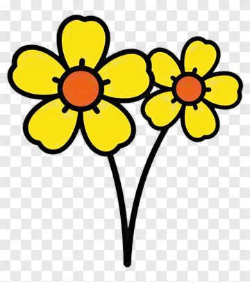Cartoon Yellow Flower Bouquet PNG