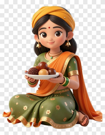 Girl Holding A Plate Of Sweets PNG