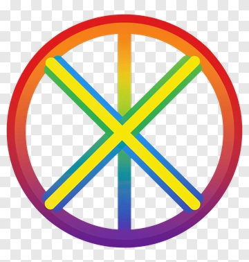 Colorful Peace Symbol With Rainbow Colors PNG
