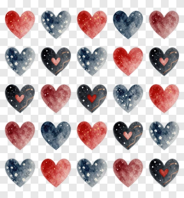 Colorful Heart Pattern PNG