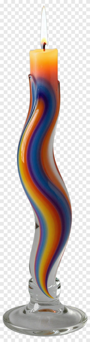 Colorful Candle With Swirling Design PNG