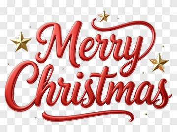 Merry Christmas Greeting With Stars PNG