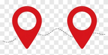 Red Location Markers With Connecting Line PNG