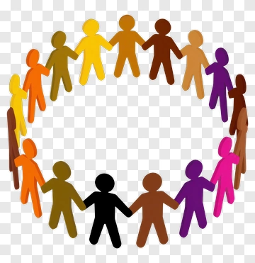 Colorful Paper Chain Of People Holding Hands PNG