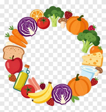 Colorful Food Circle With Various Ingredients PNG