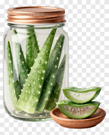 Aloe Vera In A Jar With Slices PNG