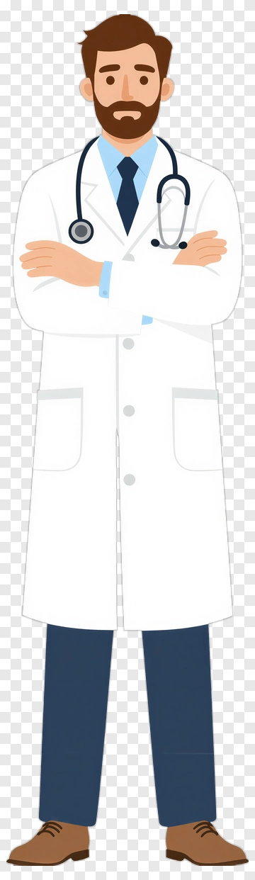 Doctor In A White Coat With Stethoscope PNG