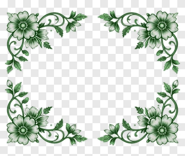 Floral Green Frame PNG