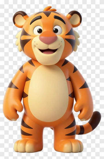 Cartoon Tiger With A Happy Expression PNG