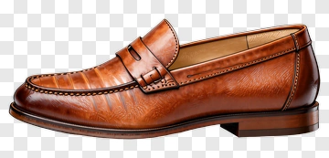 Brown Leather Loafer Shoe PNG