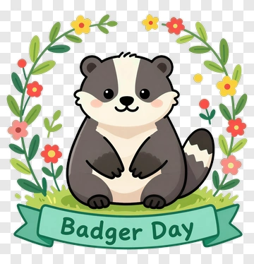 Cartoon Badger For Badger Day PNG
