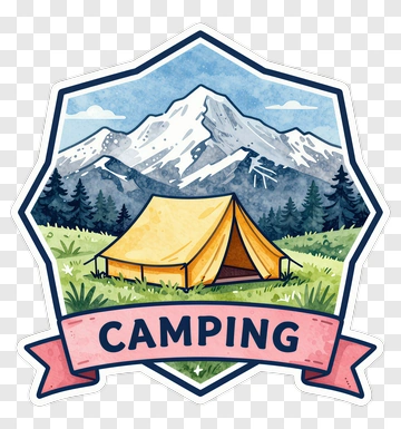 Camping Tent In A Mountain Landscape PNG