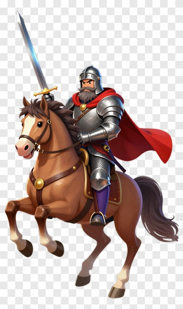 Knight Riding A Horse With A Sword PNG