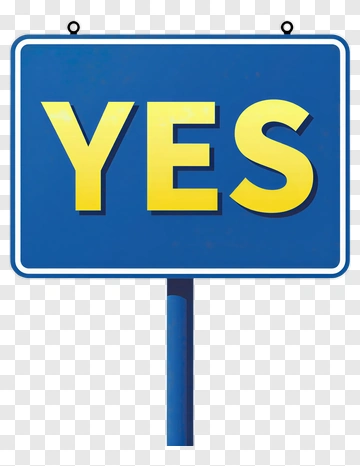 Blue Sign With Yes PNG