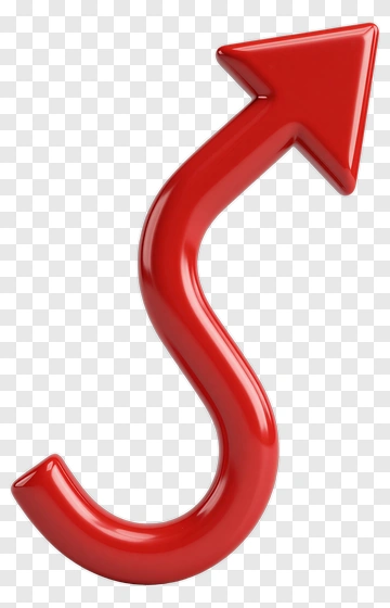 Red Curved Arrow PNG