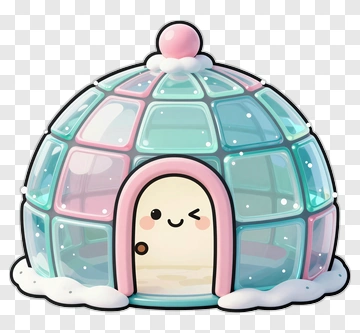 Cartoon Igloo With A Smiling Face PNG