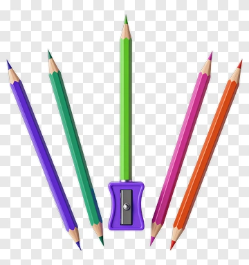 Colorful Pencils And Sharpener PNG