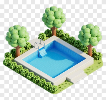 Swimming Pool Surrounded By Trees PNG