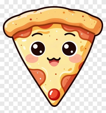 Cartoon Pizza Slice With A Happy Face PNG