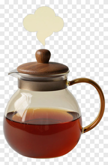 Glass Teapot With Steam Cloud PNG