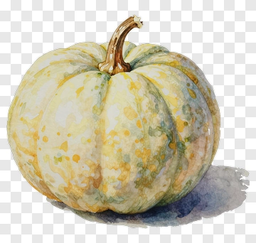 Watercolor White Pumpkin PNG