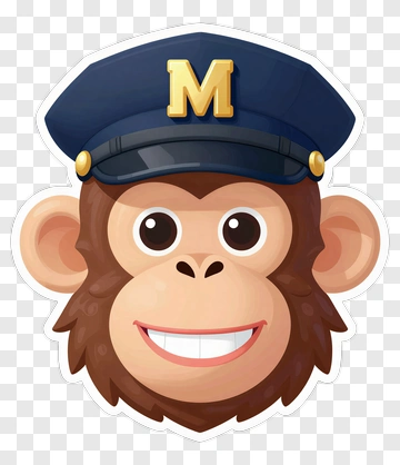 Cartoon Monkey Wearing A Police Hat PNG