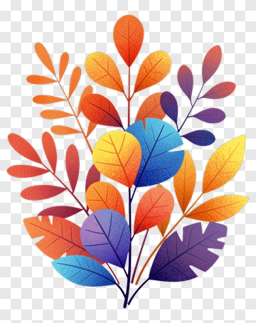 Colorful Leaves Arrangement PNG