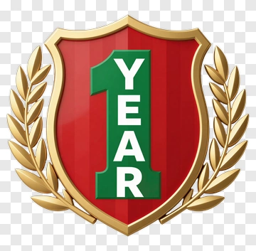 1 Year Anniversary Badge PNG