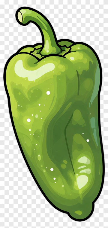 Cartoon Green Pepper PNG