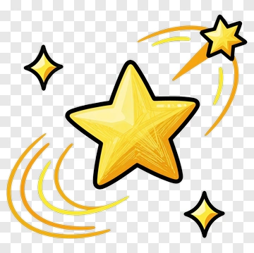 Cartoon Yellow Star With Sparkles PNG