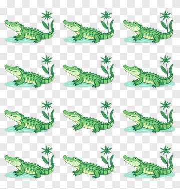 Cartoon Alligator With Plants PNG