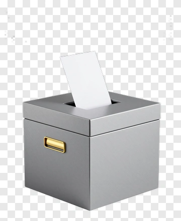 Ballot Box With A Voting Slip PNG