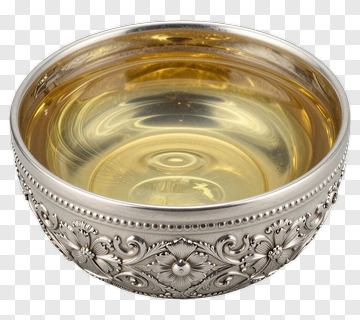 Silver Bowl With Liquid PNG