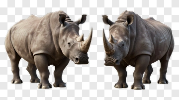 3D Rhinoceros Standing In Profile PNG