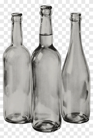 Set Of Three Glass Bottles PNG