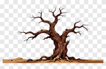 Cartoon Dead Tree PNG