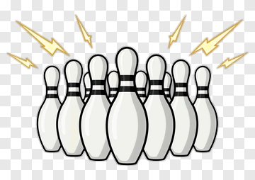 Bowling Pins With Lightning Effects PNG