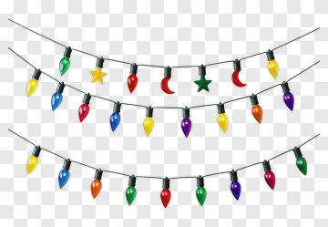 Colorful Christmas String Lights PNG