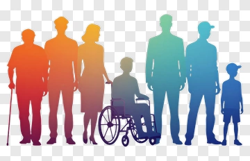 Diverse Silhouette Group Of People PNG