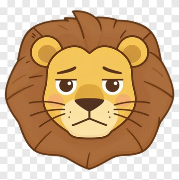 Cartoon Lion Face PNG
